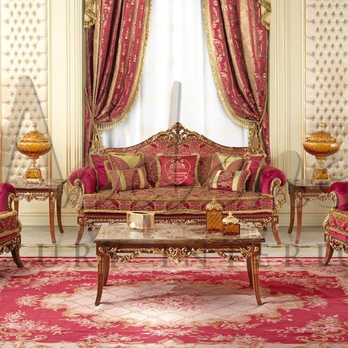 Классический столик на одной ножке - 15849 - Modenese Luxury Interiors - из дерева / из мрамора / с основанием из древесины