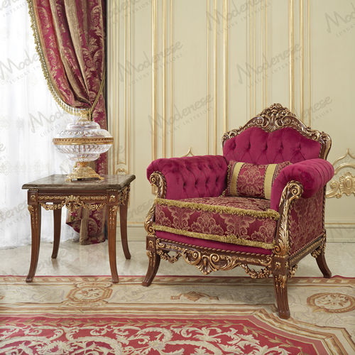 Классическое кресло - 15465 - Modenese Luxury Interiors - из ткани / из дерева / цвет по индивидуальному заказу
