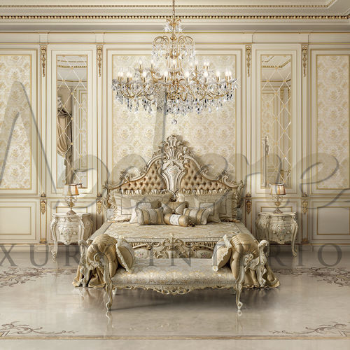 Двуспальная кровать - 15220 - Modenese Luxury Interiors - классическая / с обитым изголовьем / из ткани