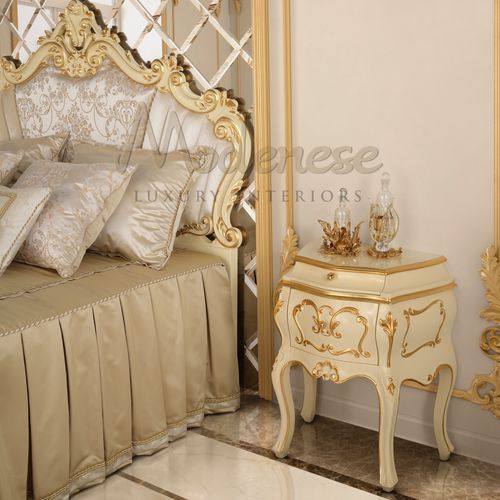 Классический ночной столик - 15250 - Modenese Luxury Interiors - из дерева / квадратный / с выдвижным ящиком