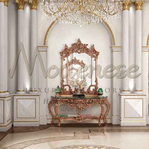 Классический стол-консоль - 15813 - Modenese Luxury Interiors - из дерева / из мрамора / для бытового использования