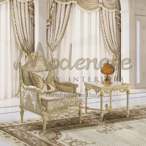 Классическое кресло - 17403 - Modenese Luxury Interiors - из ткани / из дерева / из дерева