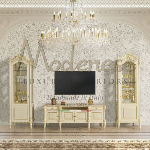 Классическая тумба под телевизор - 17103 - Modenese Luxury Interiors - с выдвижными ящиками / со встроенным ящиком / ручной работы