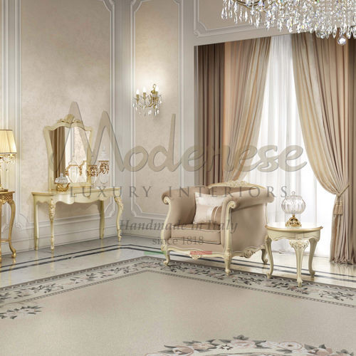 Классическое кресло - 17426 - Modenese Luxury Interiors - из ткани / из дерева / из дерева