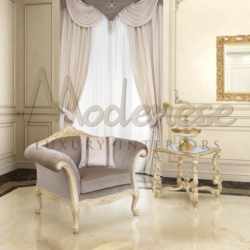 Классическое кресло - 17408 - Modenese Luxury Interiors - из ткани / из дерева / из дерева