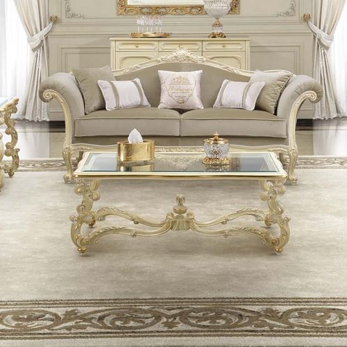 Классический столик на одной ножке - 17612 - Modenese Luxury Interiors - из дерева / из стекла / с основанием из древесины