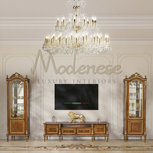 Классическая тумба под телевизор - 17118 - Modenese Luxury Interiors - с выдвижными ящиками / со встроенным ящиком / 2 дверцы