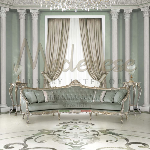 Полукруглый диван - 17410 - Modenese Luxury Interiors - классический / из ткани / из дерева