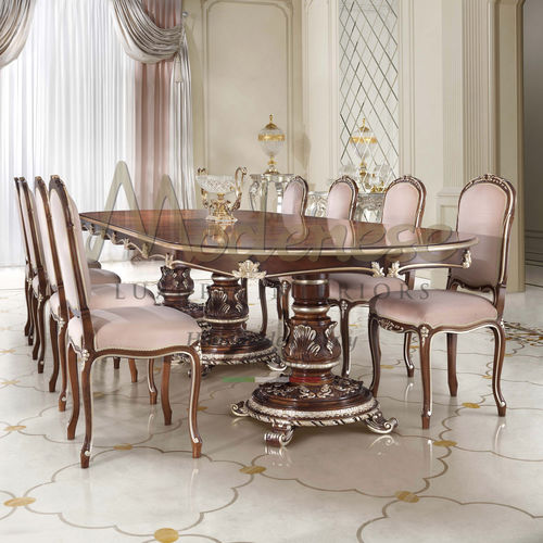 Классический обеденный стол - 17120 - Modenese Luxury Interiors - из дерева / с основанием из древесины / овальный