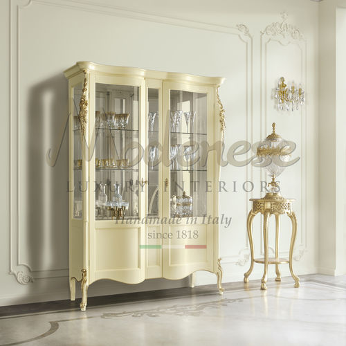 Классический стеклянный шкаф - 17109 - Modenese Luxury Interiors - на основании / из дерева / из стекла