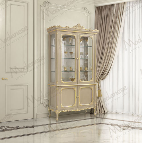 Классический стеклянный шкаф - 17112 - Modenese Luxury Interiors - на основании / из дерева / из стекла