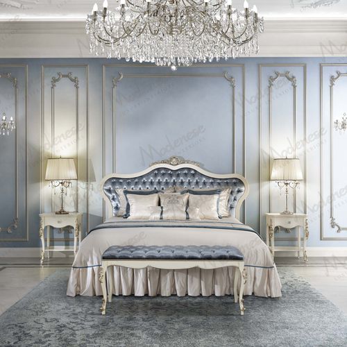 Двуспальная кровать - 17216 - Modenese Luxury Interiors - классическая / с обитым изголовьем / из ткани