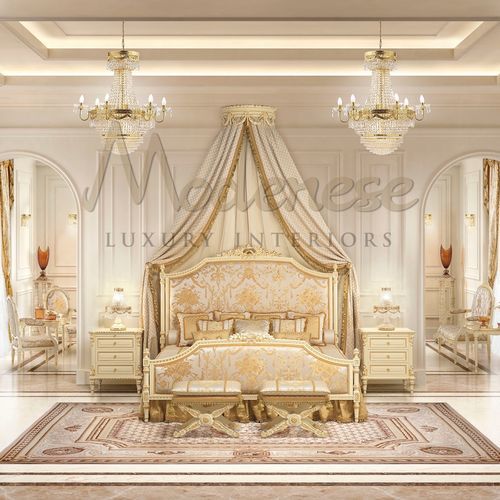 Двуспальная кровать - 17201 - Modenese Luxury Interiors - классическая / с обитым изголовьем / из ткани