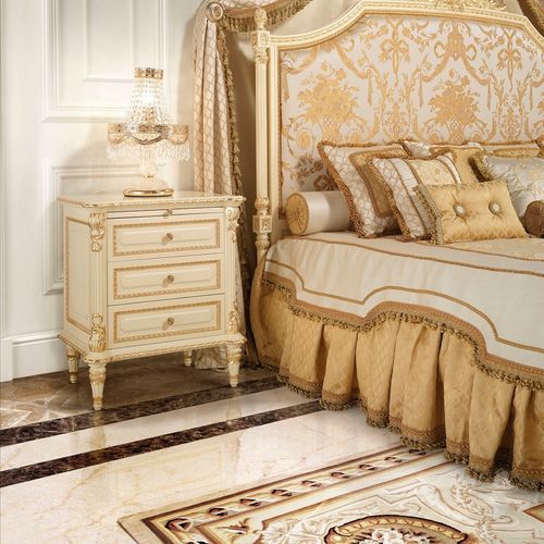 Классический ночной столик - 17202 - Modenese Luxury Interiors - из дерева / прямоугольный / с выдвижным ящиком