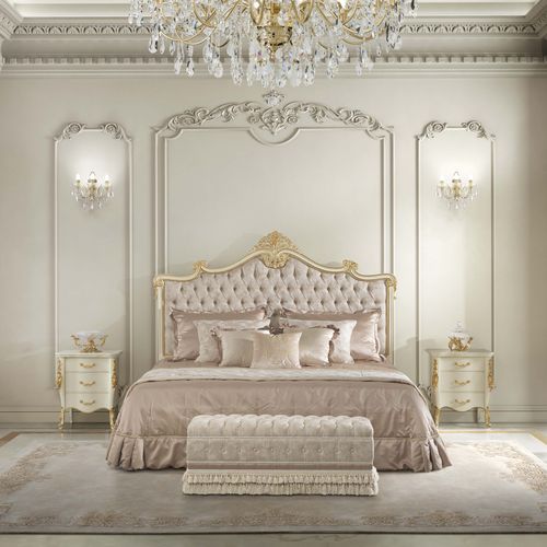 Двуспальная кровать - 17210 - Modenese Luxury Interiors - классическая / с обитым изголовьем / из ткани
