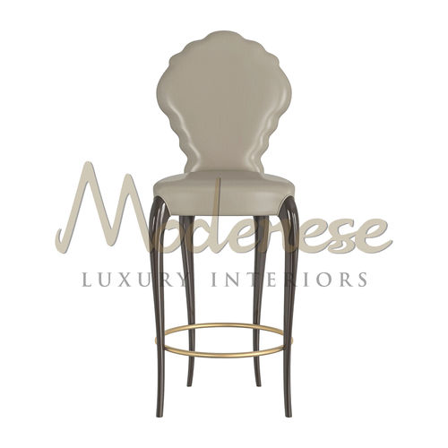 Современный барный табурет - 20519 - Modenese Luxury Interiors - из кожи / из ткани / с основанием из бука