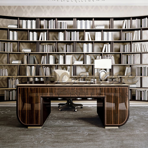 Напольный рабочий стол - 20129 - Modenese Luxury Interiors - классический / из кожи / из макассарского эбена