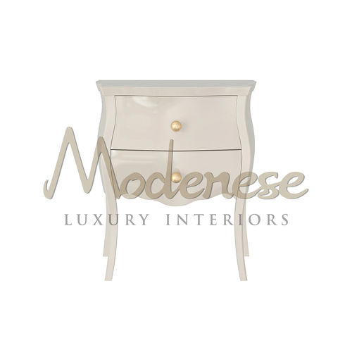 Современный ночной столик - 20118 - Modenese Luxury Interiors - из лакированной древесины / с основанием из древесины / изогнутый