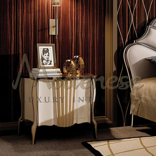 Современный ночной столик - 20117 - Modenese Luxury Interiors - из лакированной древесины / с основанием из древесины / прямоугольный