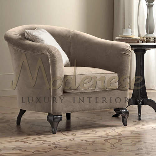 Современное кресло - 21406 - Modenese Luxury Interiors - из кожи / из дерева / обитое
