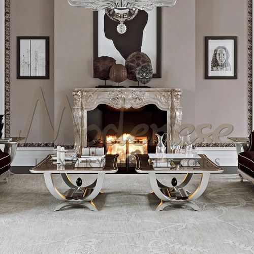 Современный журнальный столик - 21602 - Modenese Luxury Interiors - из дерева / из макассарского эбена / из блестящей лакированной древесины