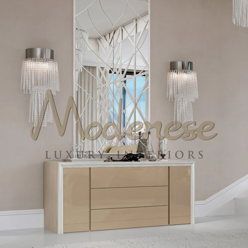 Комод минималистский дизайн - 21207 - Modenese Luxury Interiors - из металла / из дерева / со встроенным ящиком