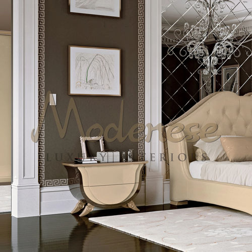 Современный ночной столик - 21201 - Modenese Luxury Interiors - из лакированной древесины / изогнутый / для бытового использования