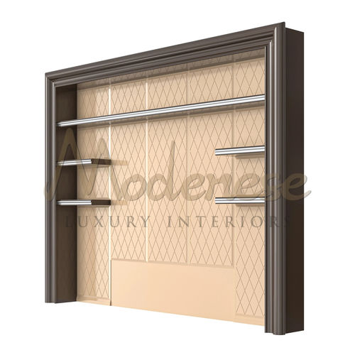 Современный книжный шкаф - 21112 - Modenese Luxury Interiors - из дерева / из кожи / из матовой полированной древесины