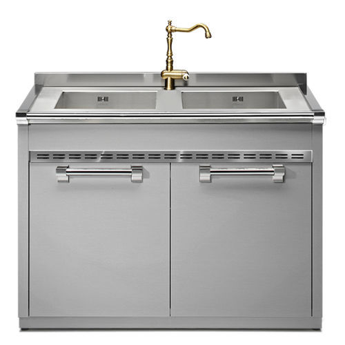 Тумба для раковины из нержавеющей стали из нержавеющей стали - ASCOT 120  - STEEL - для бытового использования