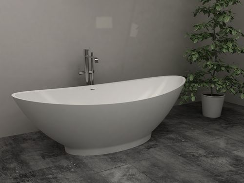 Овальная ванна - BS-S21 - Bella Stone Company Limited - отдельностоящая / из Solid Surface / белая