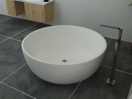 Круглая ванна - BS-S25 - Bella Stone Company Limited - отдельностоящая / из Solid Surface / белая