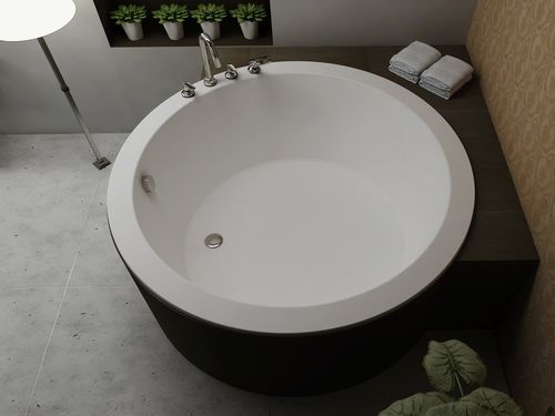 Круглая ванна - BS-S35 - Bella Stone Company Limited - островная / из Solid Surface / белая
