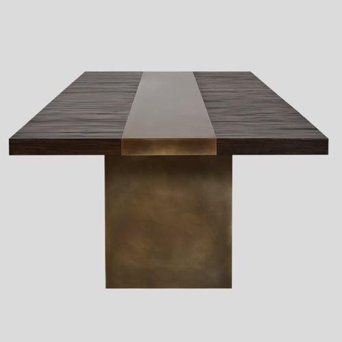 Современный обеденный стол - MALTA - Aguirre Design - из дуба / из бамбука / с основанием из стали