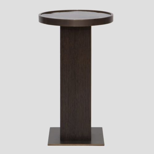 Современный вспомогательный столик - MOKA - Aguirre Design - из дуба / из бамбука / с основанием из латуни