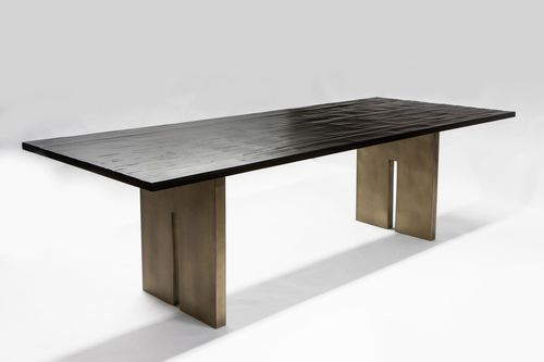Современный обеденный стол - SALOME - Aguirre Design - из бамбука / с основанием из латуни / прямоугольный