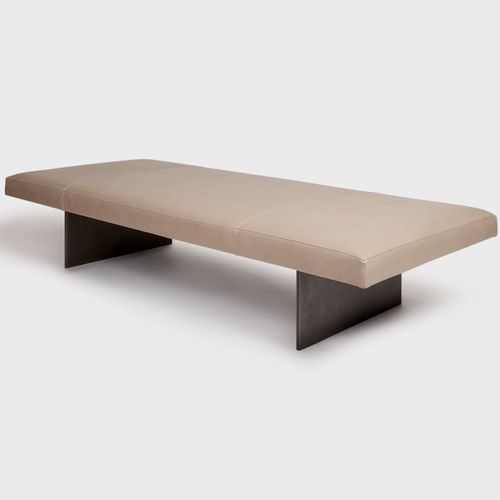 Современная банкетка - TERRA - Aguirre Design - из кожи / из стали / на заказ