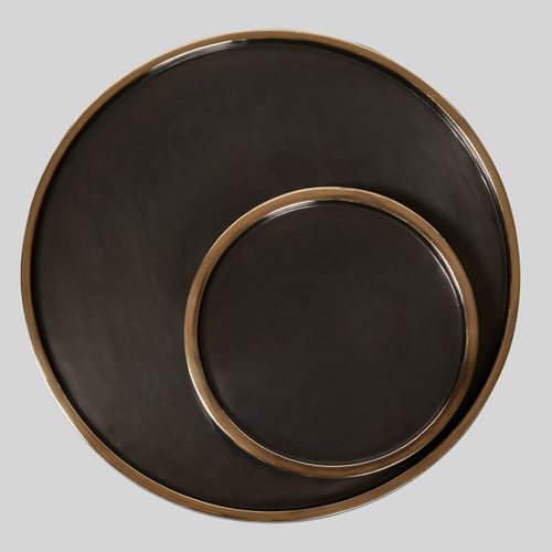 Поднос для обслуживания из бронзы - ROUND - Aguirre Design