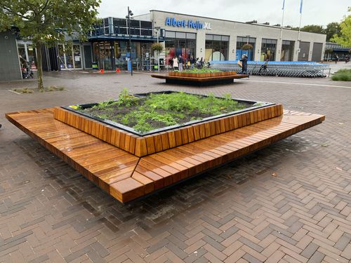 Кадка для садовых растений из дерева - UTRECHT - ANAE street furniture - из стали, покрытой порошком / прямоугольная / с высоким сопротивлением