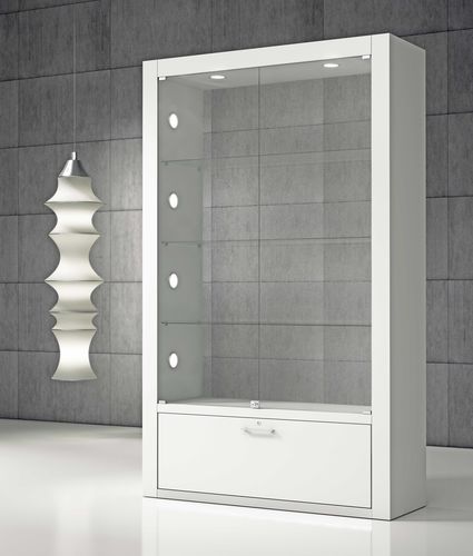 Современный стеклянный шкаф - Q/120BF - Italvetrine - из закаленного стекла / из дерева / с подсветкой