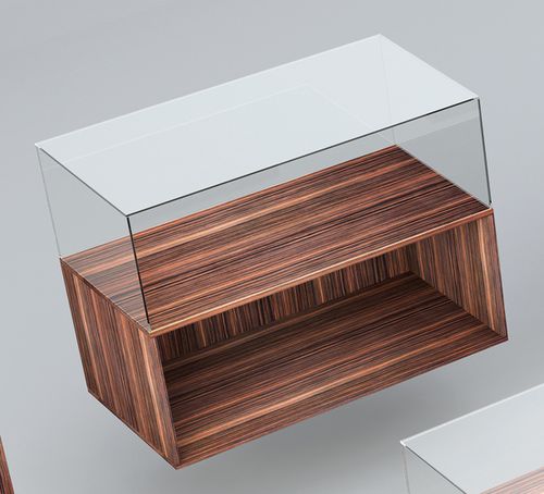 Современный стеклянный шкаф - B/B35 - Italvetrine - на столешнице / из закаленного стекла / из дерева