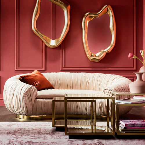 Современный диван - PERUGIA  - KARE Design - из бархата / из полиэстера / с подлокотниками