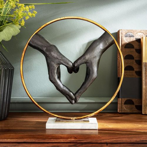 Скульптура из мрамора - HEART HAND - KARE Design - из натурального камня / из полимера / позолоченная