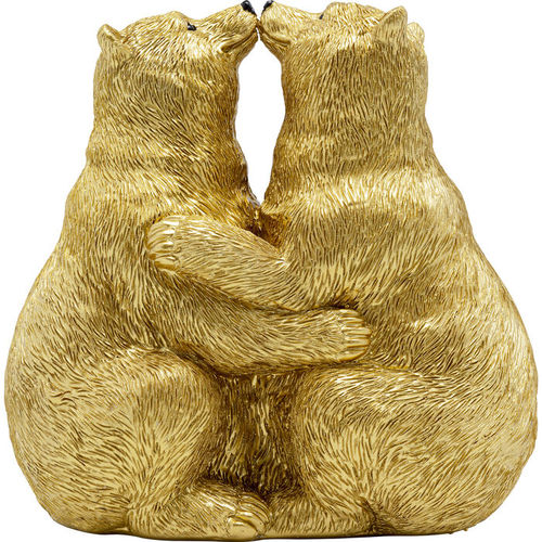 Скульптура из полимера - Kissing Bears - KARE Design - позолоченная / анималистическая / современная