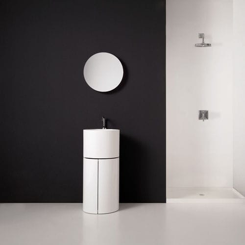 Напольная тумба под умывальник -  TA060 - Inbani - из Solid Surface / дизайнерская / с зеркалом