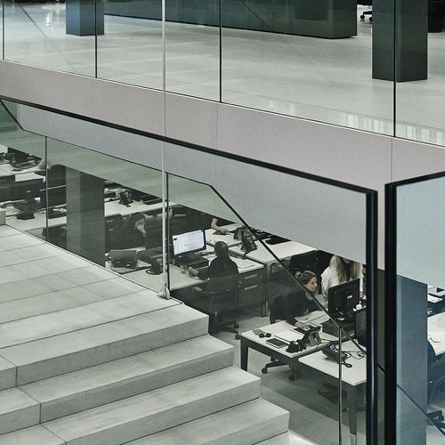 Ограждение из металла - G-STAR HQ, AMSTERDAM - EeStairs - со стеклянными панелями / для наружного применения / для интерьера
