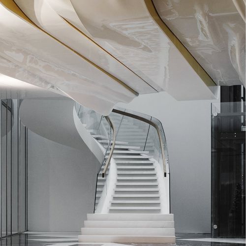 Высококачественная лестница - DE BRAUW BLACKSTONE WESTBROEK, AMSTERDAM - EeStairs - спиральная / с деревянными ступеньками / с каменными ступеньками