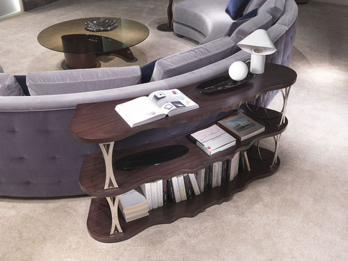 Современный стеллаж - LB45 RIPIANI MISTRAL CURVO + EL24FCL ELEMENTO CROMATO - CARPANELLI - из дерева