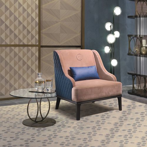Современное кресло - PO65 SQUARE  - CARPANELLI - из ткани / из дерева