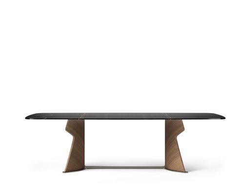 Современный стол - TA72KMA SHAPE - CARPANELLI - из орехового дерева / из мрамора / с основанием из металла