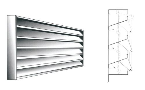 Вентиляционная решетка из металла - ADJUSTABLE SLAT - INCOPERFIL - прямоугольная / промышленная